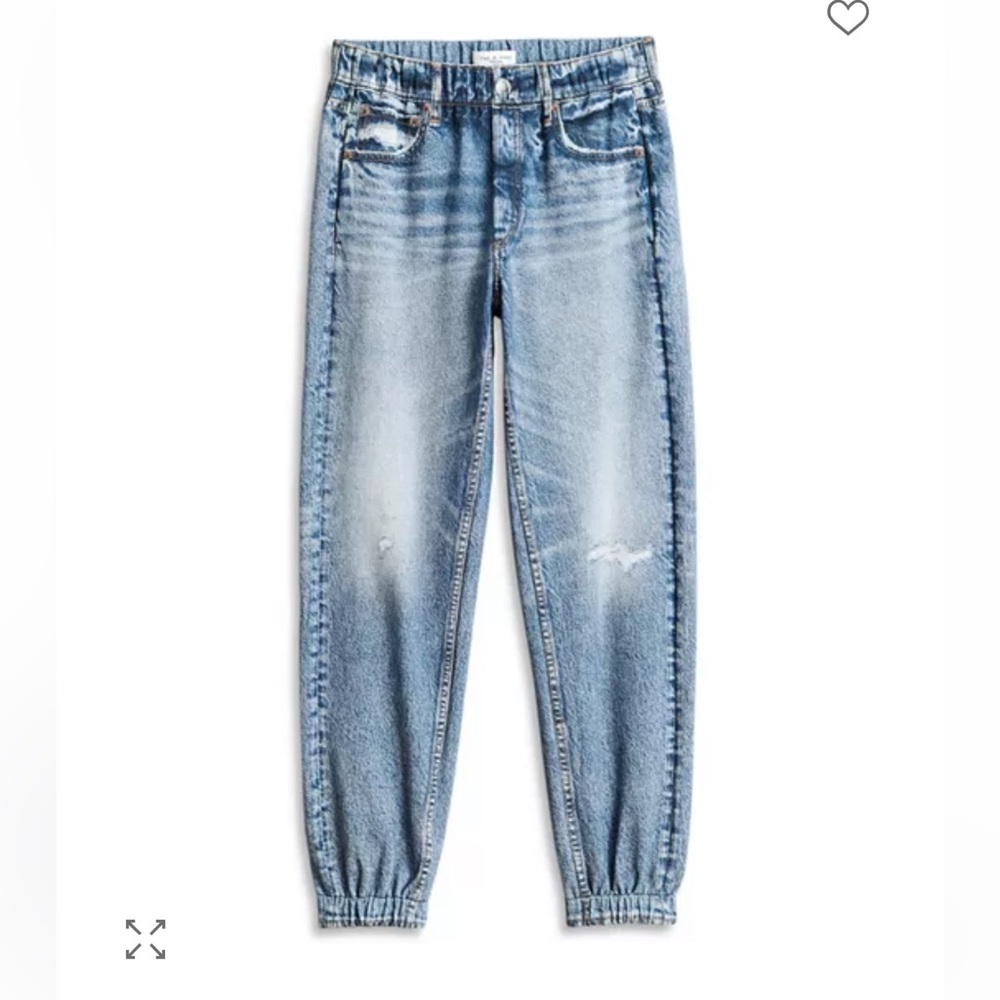 Rag & Bone Miramar Jogger Cotton Terry Sweatpant Jeans - Lynn Distressed Wash